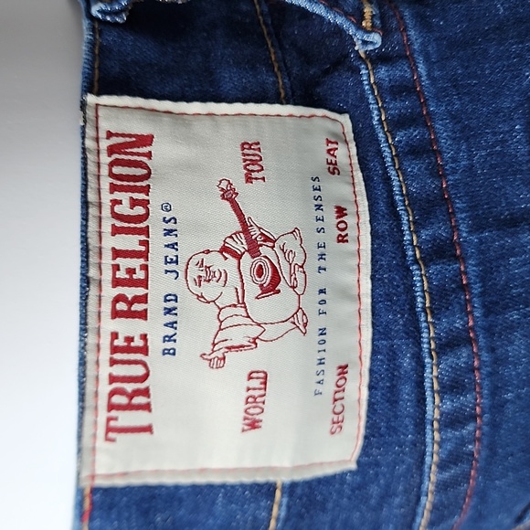 TRUE RELIGION BLUE JEANS, "RICKY RLEAXED STRAIGHT", SIZE W 31, IN-SEAM 34 - Picture 6 of 16